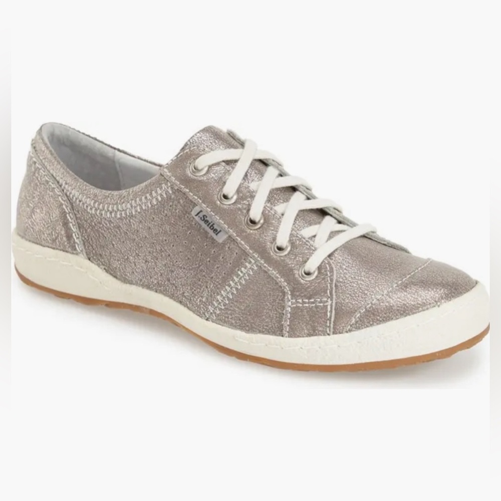Josef Seibel “Caspian” Low Profile Sneaker in Platinum